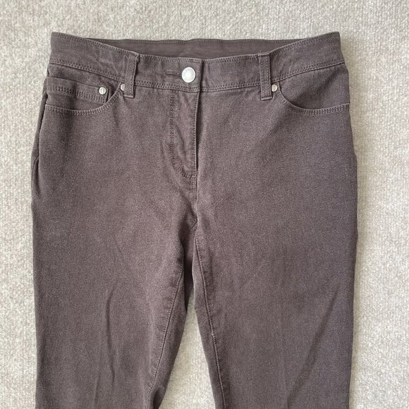 Chico's Jeans Womens 00 Short (Size 2 Short) Brown Crop Stretch So Slimming - Picture 2 of 10